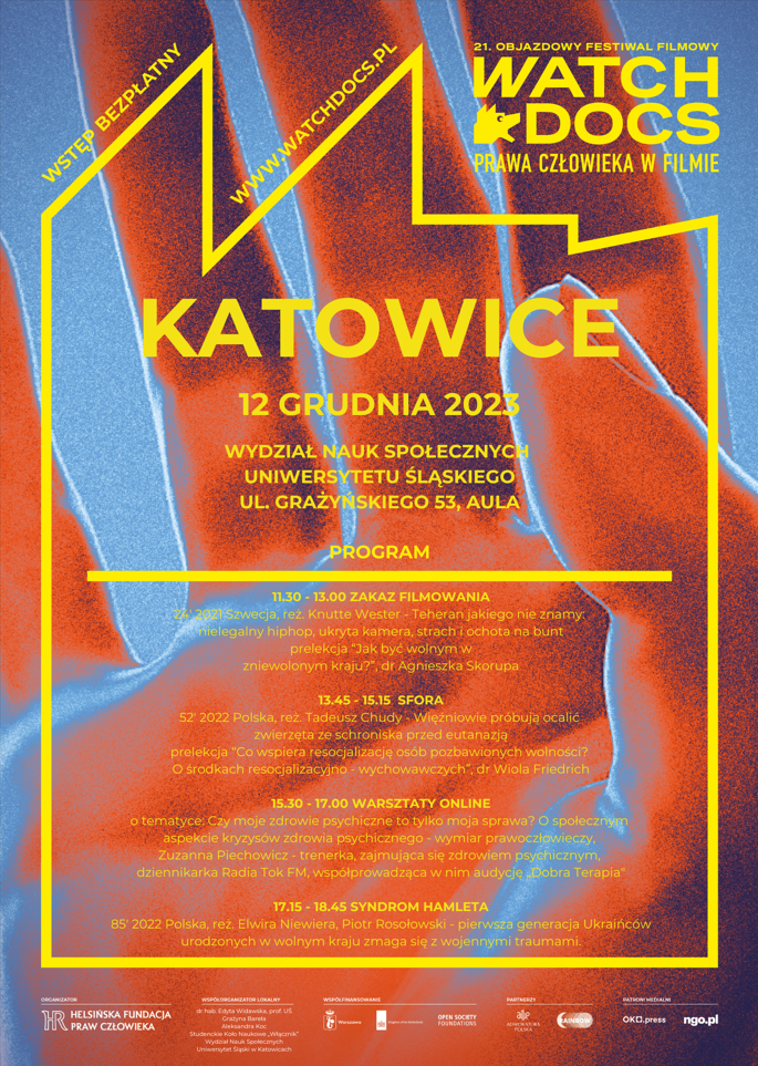 Festiwal WatchDocs Katowice 2023, plakat i program festiwalu